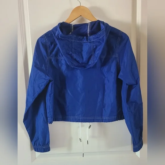 Zine Clothing Cobalt Blue Women's Cropped Windbreaker Size Small - Picture 3 of 3